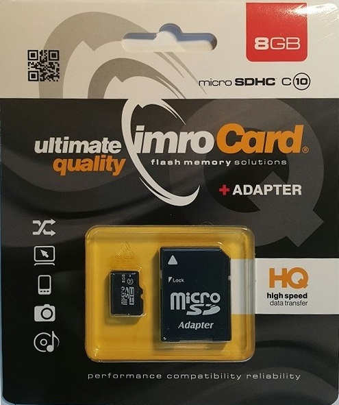 Carte Mémoire Micro SDHC 8GB Class 10 Neuf