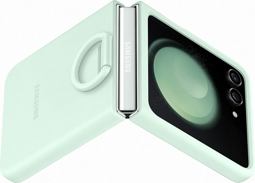 Funda de silicona con anillo Samsung Galaxy Z Flip 5 - Verde agua