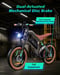 DYU M20 Bicicleta eléctrica todo terreno – Motor 250 W, batería 48 V 18,2 Ah, autonomía 160 km, frenos de disco dobles, horquilla con suspensión, bicicleta eléctrica urbana polivalente.