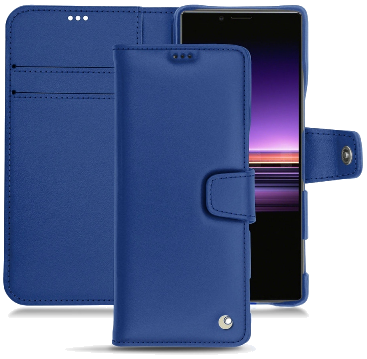 Housse cuir Sony Xperia 1 - Rabat horizontal portefeuilleBleu