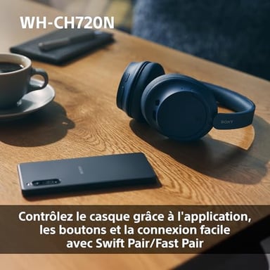 Sony WH-CH720 Casque Avec fil &sans fil Arceau Appels/Musique USB Type-C Bluetooth Noir
