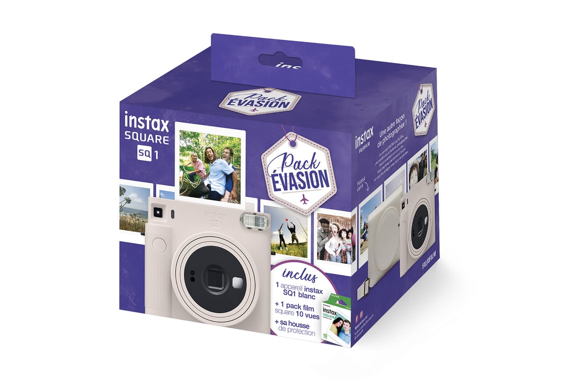 Pack Evasion Appareil Photo Instantané Fujifilm Instax Square SQ1 + 10 vues + Housse - vue 1
