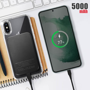 Carcasa Apple iPhone X y XS y Powerbank 5000 mAh Magsafe Swissten Transparente