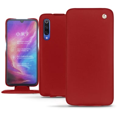 Housse cuir Xiaomi Mi 9 - Rabat vertical - Rouge - Cuir lisse