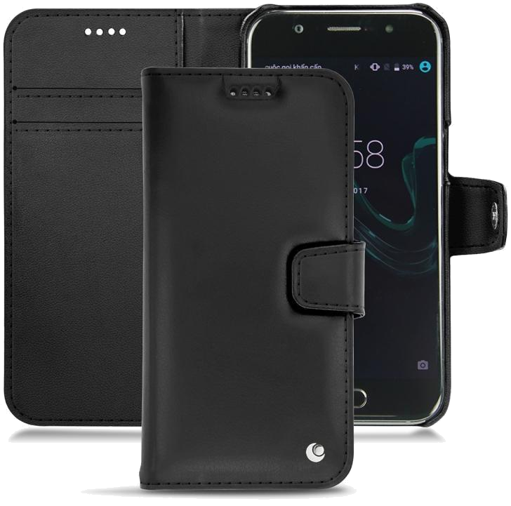 Housse cuir Wiko Wim - Rabat horizontal portefeuilleNoir