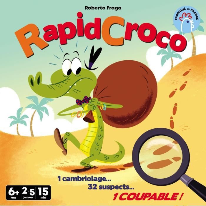 RapidCroco - Asmodee - Jeu d'enquete - 32 Suspect 1 coupable - Neuf