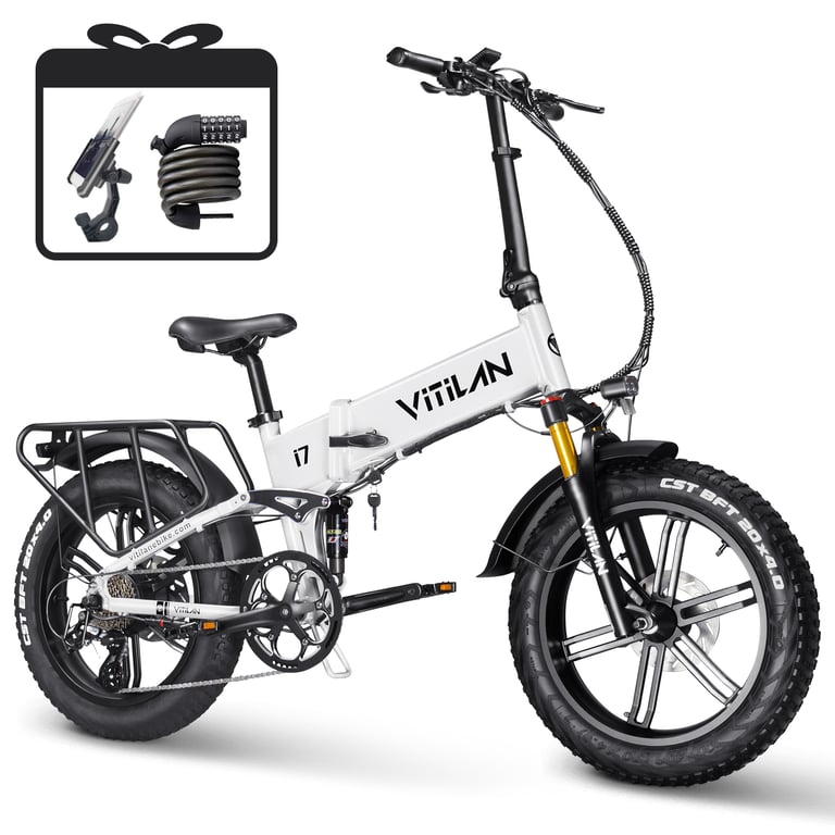 VITILAN i7 Pro 3.0 Vélo électrique pour adultes 48 V 20 Ah Batterie amovible vélo électrique pliable à suspension complète avec frein hydraulique Shimano 8 vitesses Neuf - vue 3