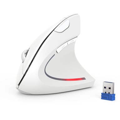 TECKNET TK-MS007 Ratón inalámbrico ergonómico - silencioso - 6 DPI - USB - Blanco
