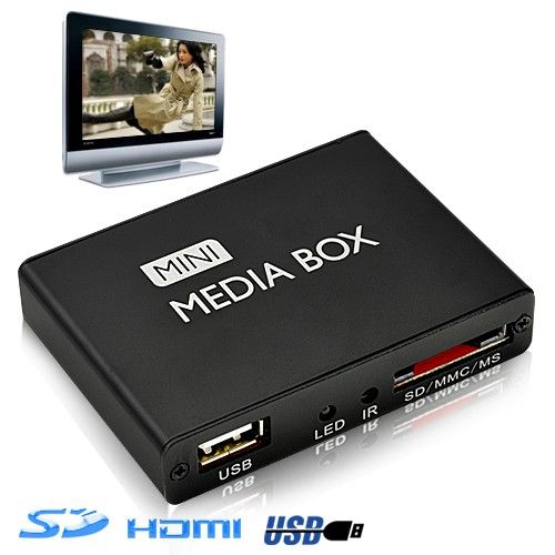 Boitier Passerelle Multimédia Miniature 1080P HDMI USB Lecteur Carte SD Dd Noire YONIS