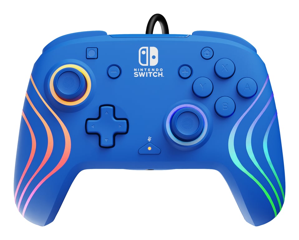 PDP Afterglow Wave USB Manette de jeu Nintendo Switch, Nintendo Switch OLED, Bleu - Neuf