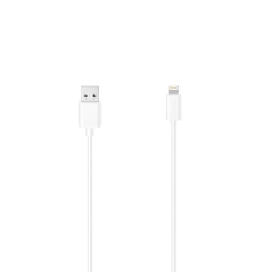 Câble USB pour iPhone/iPad avec connecteur Lightning, USB 2.0, 1,50 m - Blanc