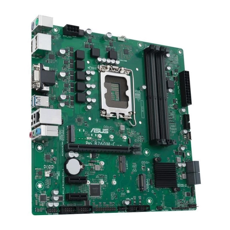 ASUS B760M C CSM Carte mère micro ATX Socket LGA1700 B760 Chipset USB 3.2 Gen 1 Gigabit LAN carte graphique embarquée unité centrale requise audio HD 8 canaux - vue 3