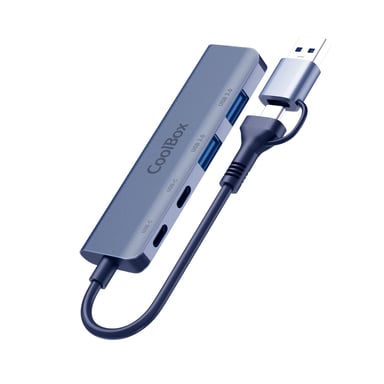 CoolBox HUB4 LITE USB-C/A 4 PUERTOS 2USB-C Y 2USB-A 3.2 GEN1 ALUMINIO