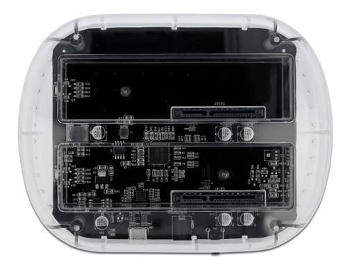 Docking station DeLOCK USB Type-C per 2 x HDD / SSD SATA, trasparente
