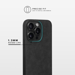 Cover in pelle scamosciata Alcantara per Apple iPhone 15 Pro Max, nero notte