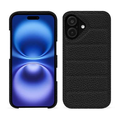 Coque matelassée Apple iPhone 16 -  - Noir - Cuir grainé