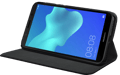 Funda plegable con ranura para tarjetas y soporte para Huawei Y5 (2018) , Negro