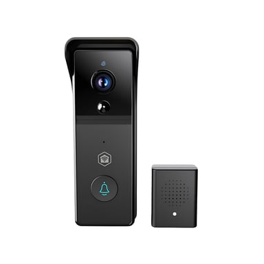 Nedis Videoportero Wi-Fi 3MP Full HD 1296p IPX44 con timbre USB de 4400 mAh Negro