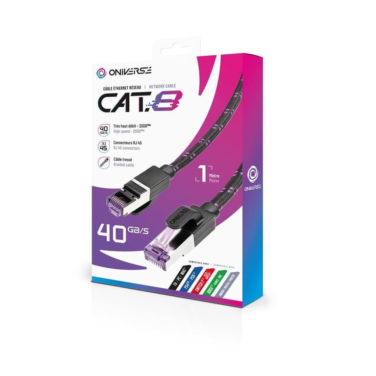 Câble Ethernet Réseau RJ45 Cat 8 Oniverse 1 pour PS5 PS4 Switch 2 Switch Xbox PC Mac - vue 2