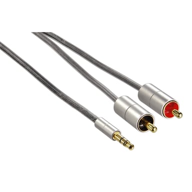Cable de conexión ''AluLine'', jack 3,5 mm macho, estéreo - 2 RCA macho, 1 m