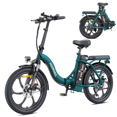 HillMiles MilePort 1 Bicicletta elettrica - Motore 250W Batteria 36V13Ah Pneumatici da 20 pollici Freni a disco meccanici - Verde