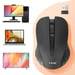 Souris Optique Sans fil Ultra Précis 1600 DPI avec Récepteur USB 2.4G Portée 10m Noir