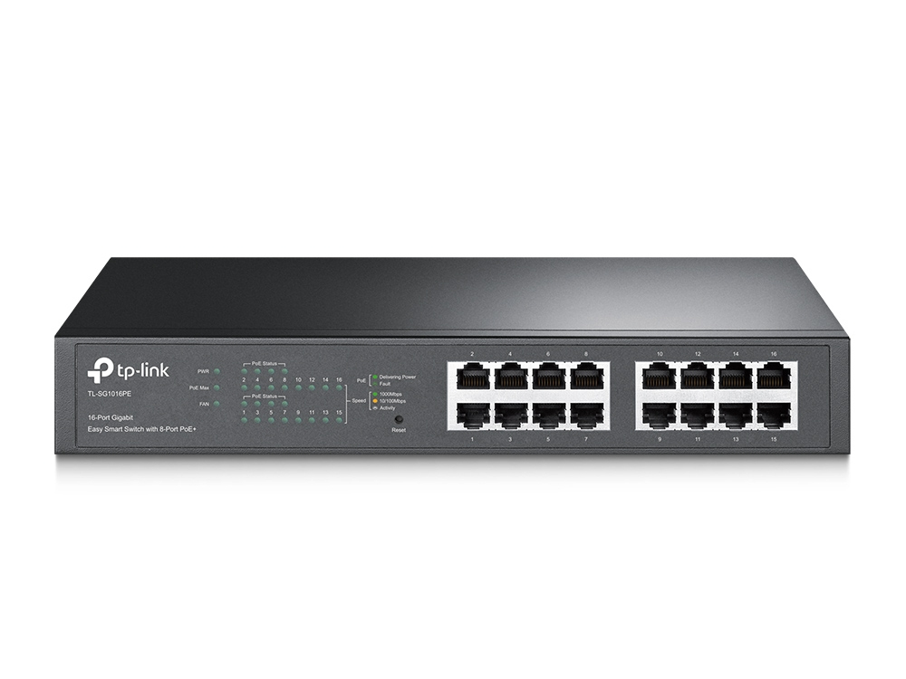 TP Link TL SG1016PE Géré L2 Gigabit Ethernet 101001000 Connexion Ethernet supportant 'alimentation via ce port PoE 1U Neuf