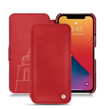 Funda de piel Apple iPhone 13 Pro - Solapa horizontal - Rojo - Piel lisa de primera calidad