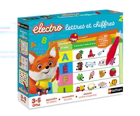 Juego electrónico de aprendizaje de letras y números para niños