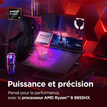 gaming Legion Pro 7 16AFR10H 16 WQXGA OLED 240 Hz AMD Ryzen AI 9 RAM SSD Nvidia GeForce RTX 5080 éclipse - vue 4