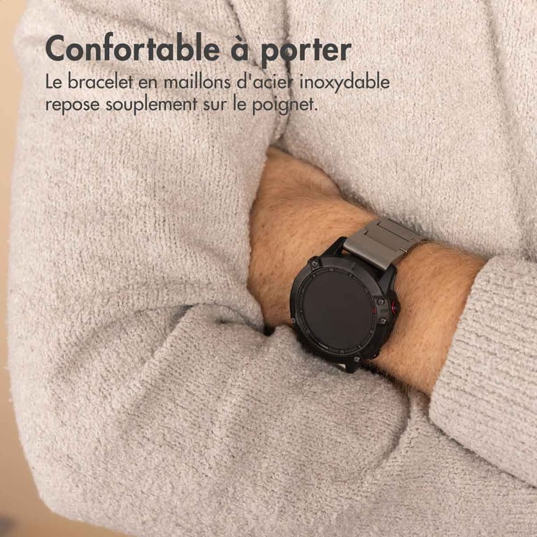 Bracelet Garmin 26mm Acier Titane mat - vue 5