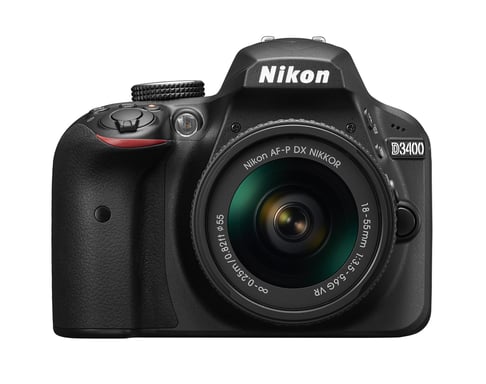 Nikon D3400 DX + 18-55mm Kit d'appareil-photo SLR 24,2 MP CMOS 6000 x 4000 pixels Noir