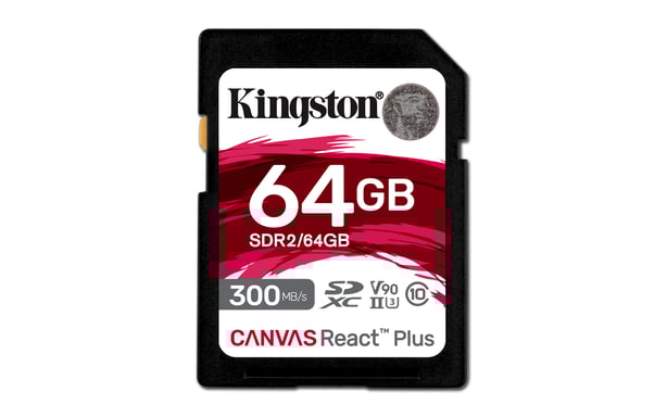 Tecnologia Kingston 64 GB Canvas React Plus SDXC UHS-II 300R/260W U3 V90 per Full HD/4K/8K