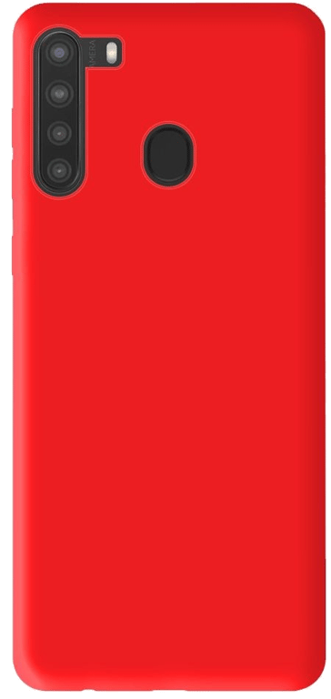 Coque silicone unie compatible Mat Rouge Samsung Galaxy A21