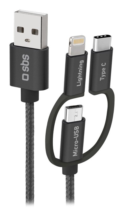 SBS TECABLEUSBIP531BW câble USB USB 2.0 1,2 m USB A Micro-USB A Noir - Neuf
