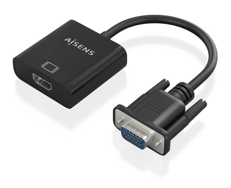 AISENS A115-0873 câble vidéo et adaptateur 0,2 m HDMI + 3.5mm + Micro-USB Type-B VGA (D-Sub) Noir