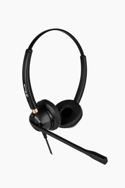 Auricular con cable para locutorios Tellur Voice 520N, QD, biaural, USB, negro