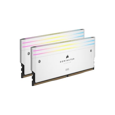 Mémoire RAM CORSAIR Dominator Titanium RGB DDR5 32GB 2x16GB DIMM 6000MT/s Blanc
