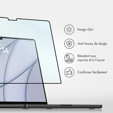 Accezz Protecteur d'écran en verre trempé pour l'Apple MacBook Air 13 pouces (2022 / 2024 M3 / 2025 M4 / 2026 M5)