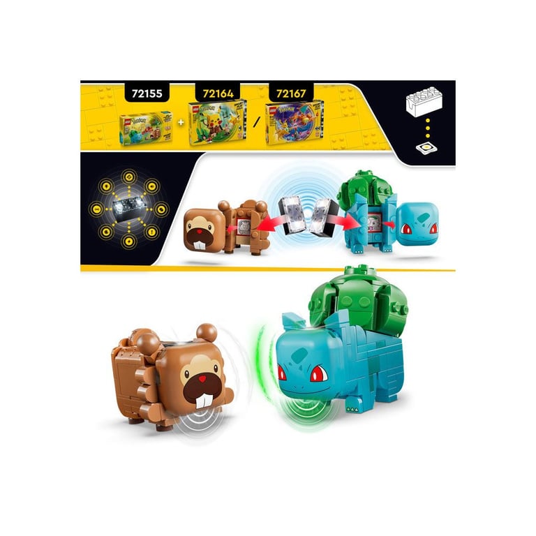 LEGO Pokémon 72155 Set de construction compatible SMART Play™ Bulbizarre et Keunotor Délice de baies Dès - vue 6