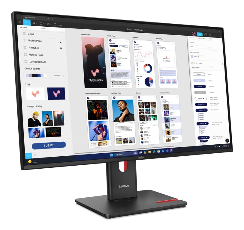 Lenovo ThinkVision T32UD 40 écran plat de PC 80 cm 31.5 3840 x 2160 pixels 4K Ultra HD LCD Neuf - vue 3