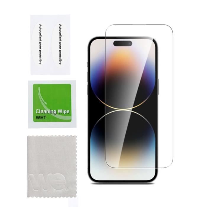 WE Verre trempé APPLE IPHONE 15 PRO MAX: Protection écran anti rayures anti bulles d'air ultra résistant dureté 9H Glass - vue 2