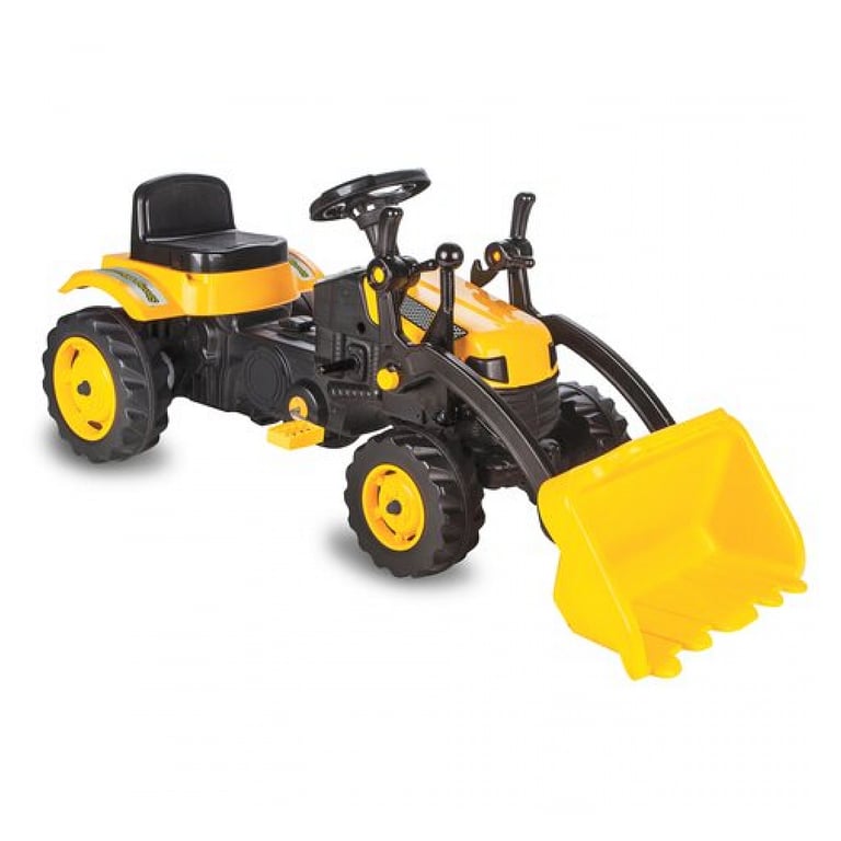 Tracteur à Pédales Strong Bull Jaune avec Chargeur Aventure et Amusement Garanties Neuf