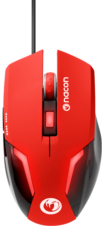 NACON - Souris (Droitier, Optique, USB, 2400 DPI, 132 g, Noir, Rouge)