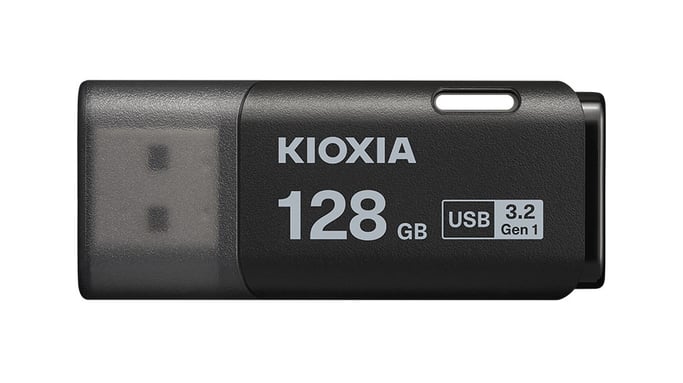 Kioxia LU301K128GG4 lecteur USB flash 128 Go USB Type-A 3.2 Gen 1 (3.1 Gen 1) Noir