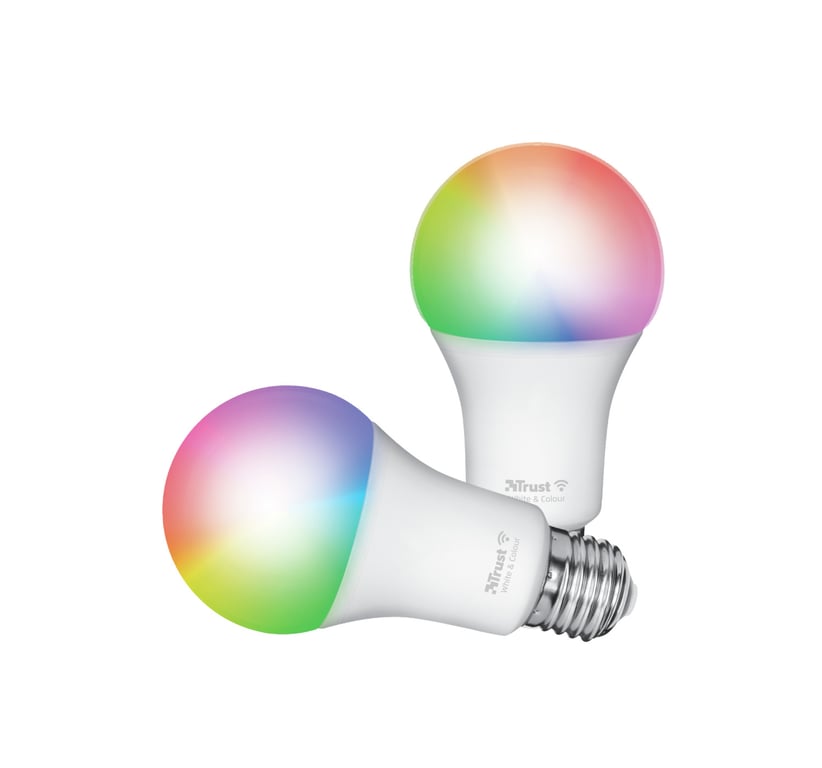 Trust Wifi E27 Ampoule Connectée Compatible Avec Alexa Et Google Home Ampoule Led Couleur Sans Hub 2.4ghz Lampe Led Ampoule Led E27 Ampoule Wifi Et Couleur ¿ Lot De 2 - vue 2
