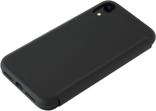 Ferrari Custodia a conchiglia in vera pelle trapuntata per Apple iPhone XR, nero