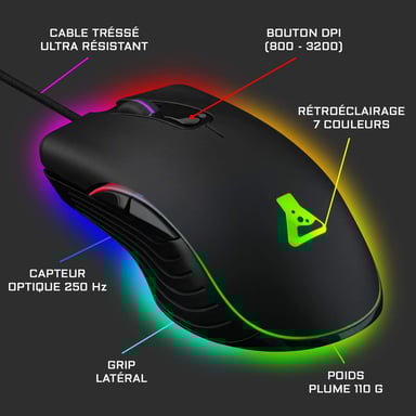 La tastiera G-Lab COMBO ARGON E Mouse incluso USB AZERTY Francese Nero