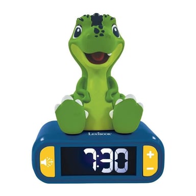 Sveglia digitale con luce notturna di dinosauro in 3D ed effetti sonori
