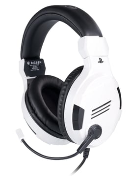 BIG BEN PS4OFHEADSETV3WHITE auricular/casco con cable diadema play Negro, Blanco